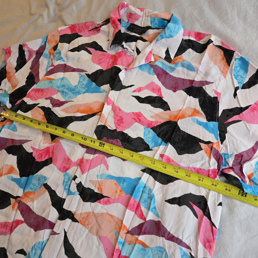 No Boundaries Vintage y2k men's 2xl colorful button down - Picture 3 of 10